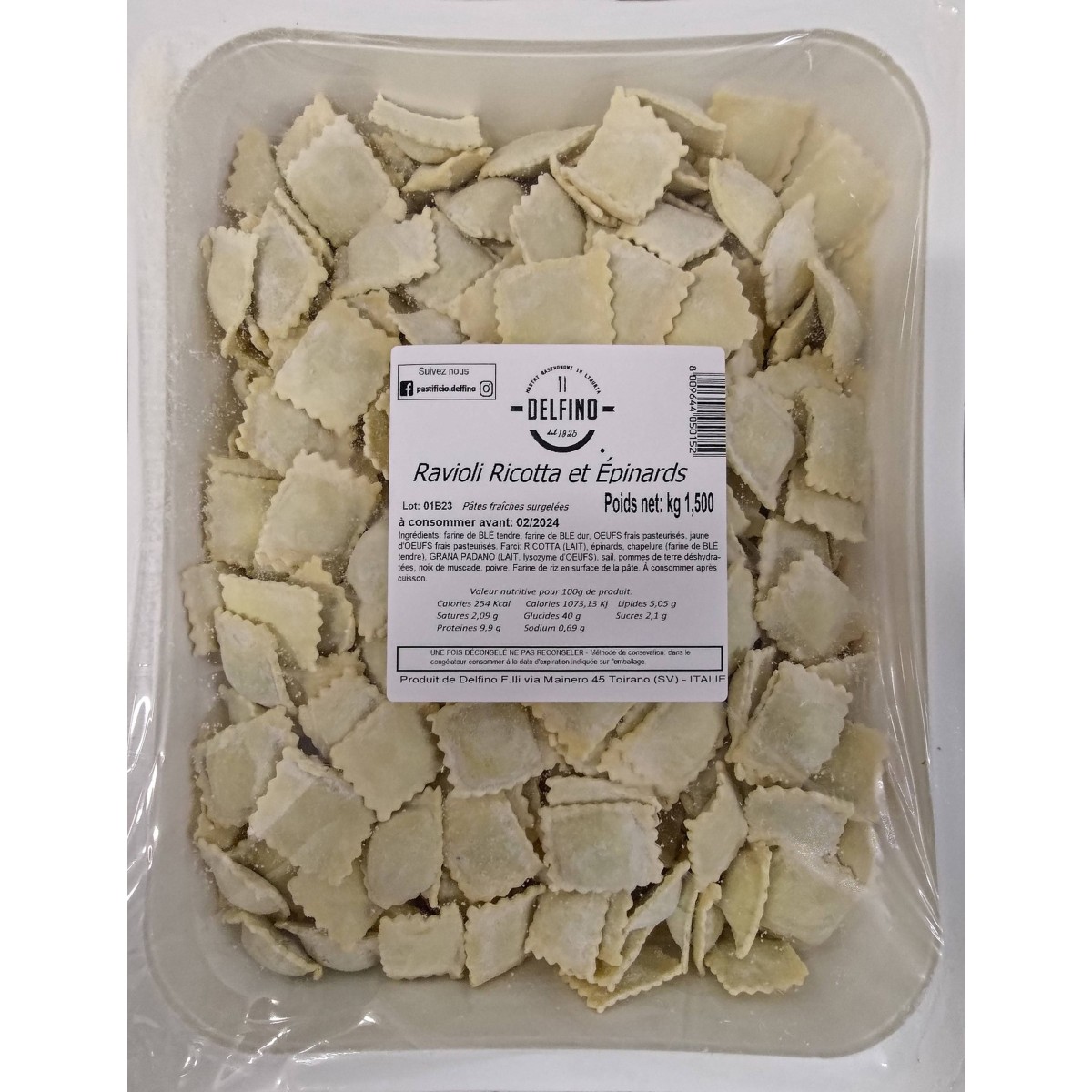 Vente en gros RAVIOLI RICOTTA EPINARD sur cash-alimentaire.com