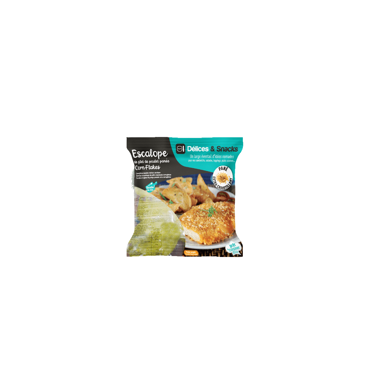 ESCALOPE POULET CUITE CORNFLAKES DELICES & SNACKS à prix grossiste sur cash-alimentaire.com