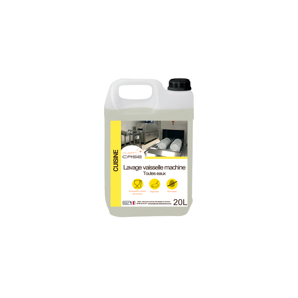 Liquide lavage vaisselle toutes eaux 20 L machine automatique – Clean Case