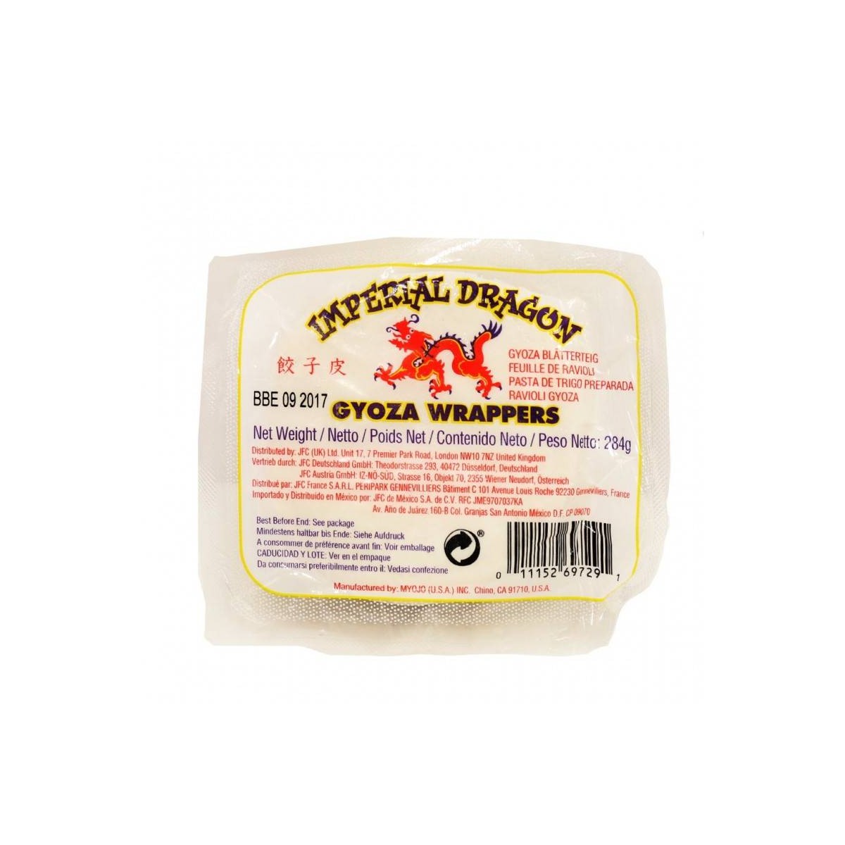 Achat en ligne FEUILLE DE GYOZA SACHET 284GR IMPERIAL DRAGON sur cash-alimentaire.com