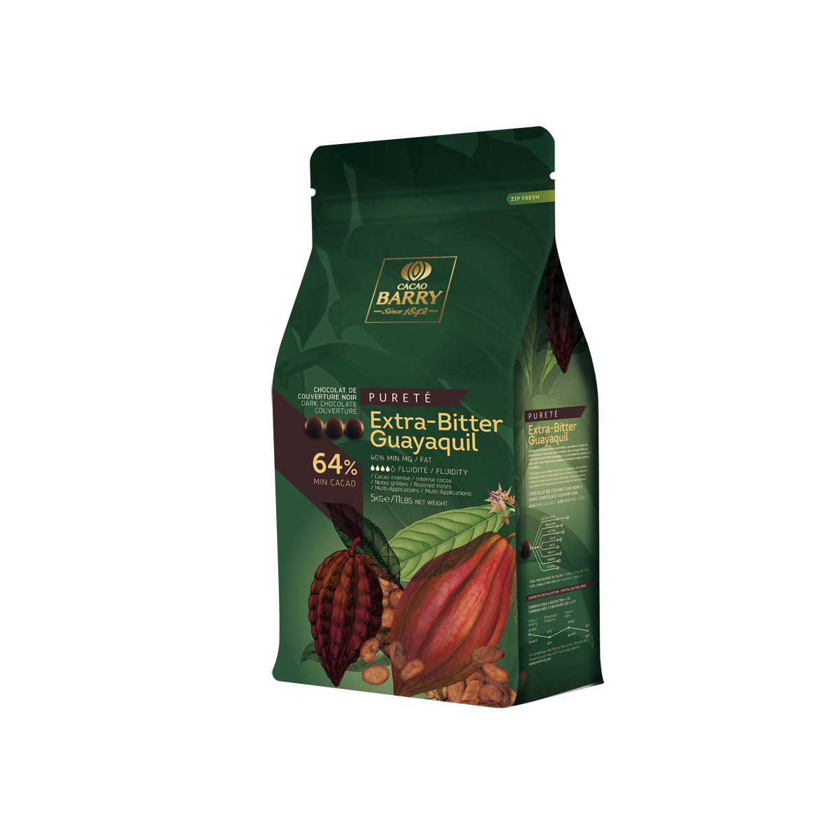 Achat en gros CHOCOLAT DE COUVERTURE EXTRA-BITTER GUAYAQUIL 64% CACAO sur cash-alimentaire.com