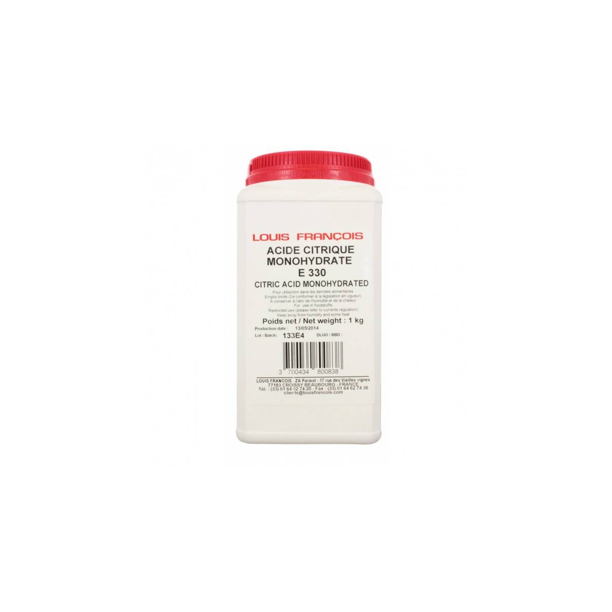 Vente en gros ACIDE CITRIQUE POUDRE POT 1KG sur Cash-alimentaire.com