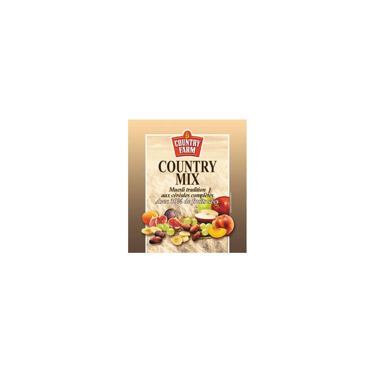 Achat en gros MUESLI 30% FRUITS COUNTRY MIX BOITE 1KG sur cash-alimentaire.com