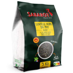 Achat en ligne LENTILLE VERTE DU PUY SAC 5KG SABAROT sur cash-alimentaire.com