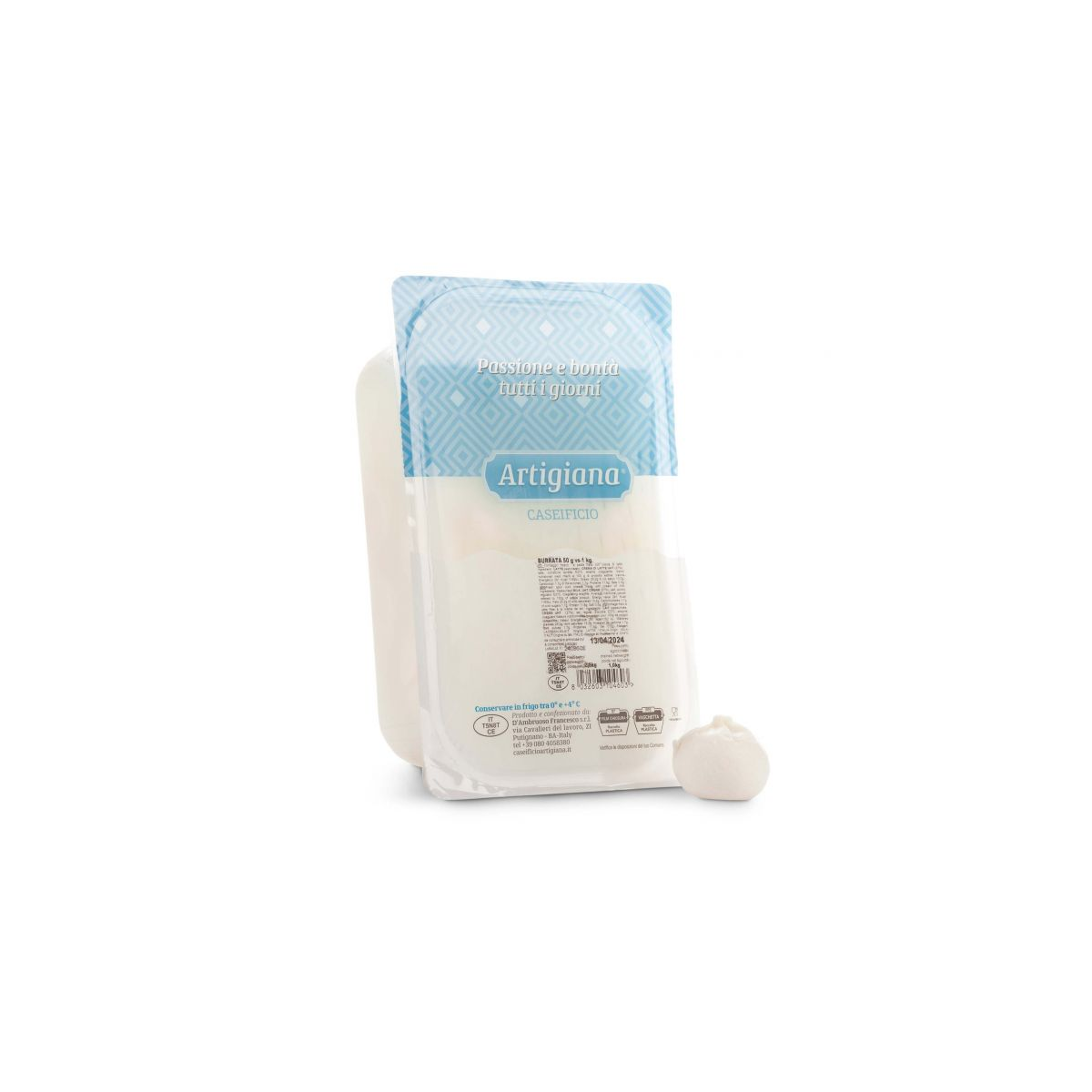Achat en ligne BURRATA 50GR LES POUILLES ITALIE ARTIGIANA CASEIFICIO D'AMBRUOSO sur cash-alimentaire.com