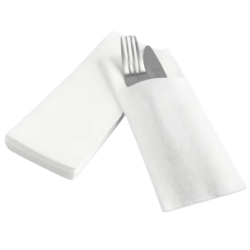Serviettes airlaid blanches 40 x 40 cm pliage découpe – carton de 700 unités – Garcia de Pou