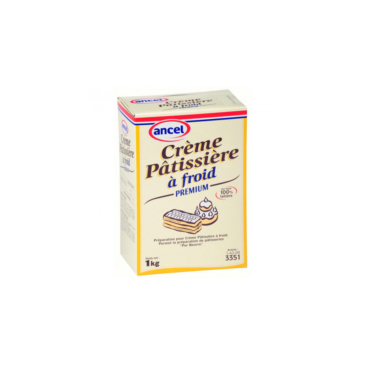 Achat en ligne CREME PATISSIERE A FROID PREMIUM 1KG sur cash-alimentaire.com