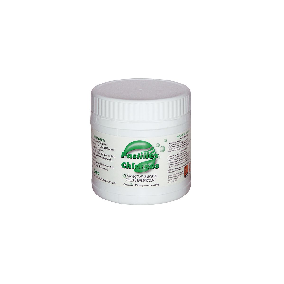 Achat en ligne PASTILLES CHLOREES DE JAVEL 500GR LE POT sur cash-alimentaire.com