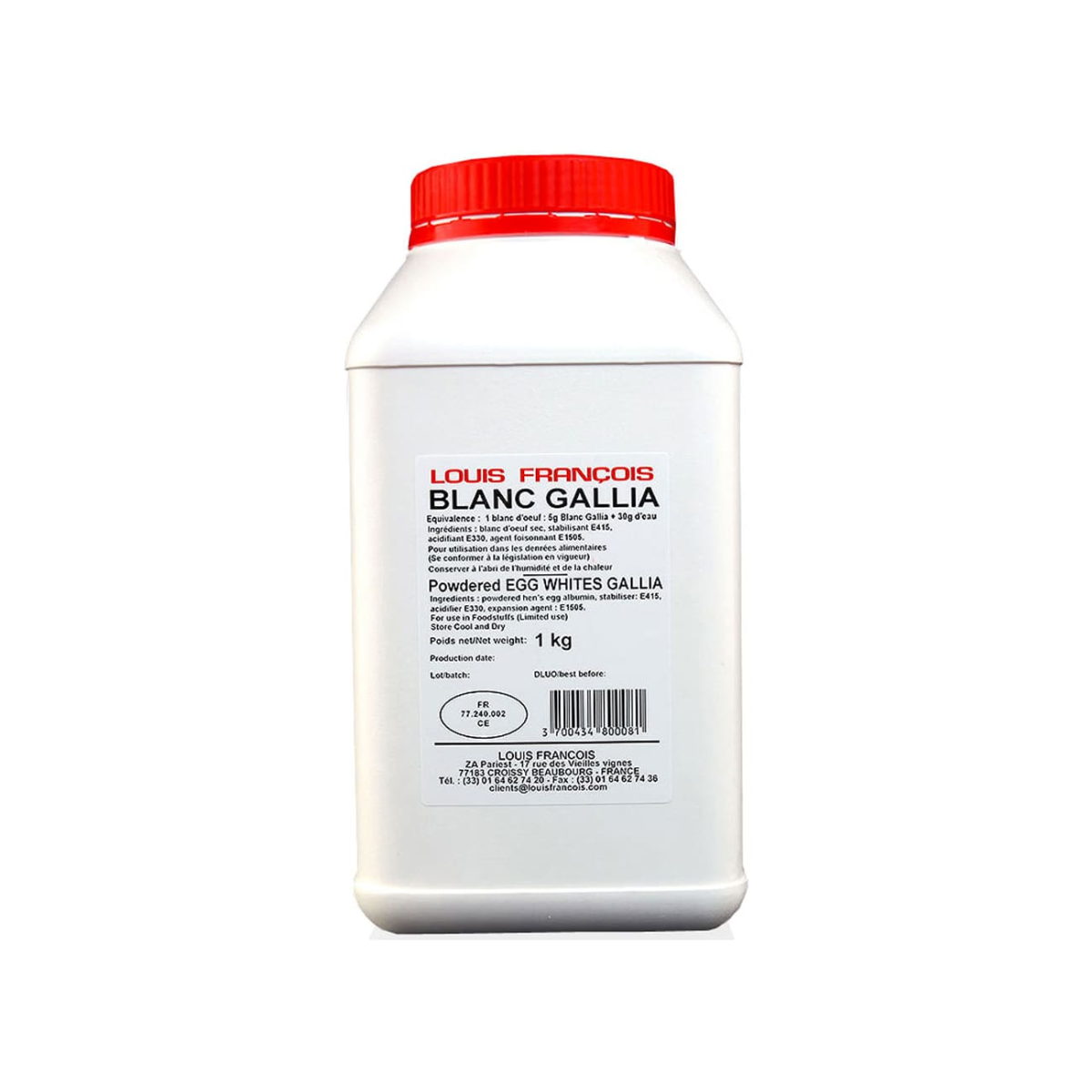Achat en ligne BLANC D OEUF SECHE GALLIA STANDARD POT 1KG sur cash-alimentaire.com