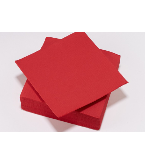 Achat en ligne SERVIETTE COCKTAIL ROUGE 25 X 25 CM sur cash-alimentaire.com