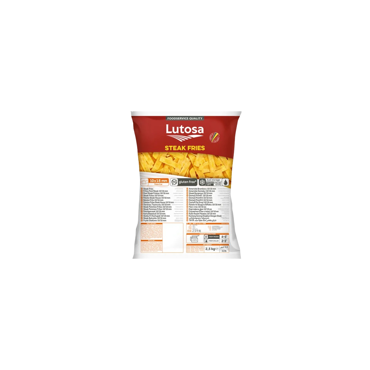 Frites surgelées 10/18 extra – Lutosa – 2,5 kg