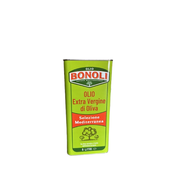 Bidon 5L d'huile d'olive extra vierge Bonoli EU et Grèce – Sélection Méditerranée pour cuisine et restauration