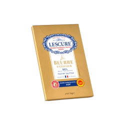 Beurre Pâtissier Tourage 1kg x10 Lescure | AOP Charentes-Poitou 84% MG pour pâtisserie