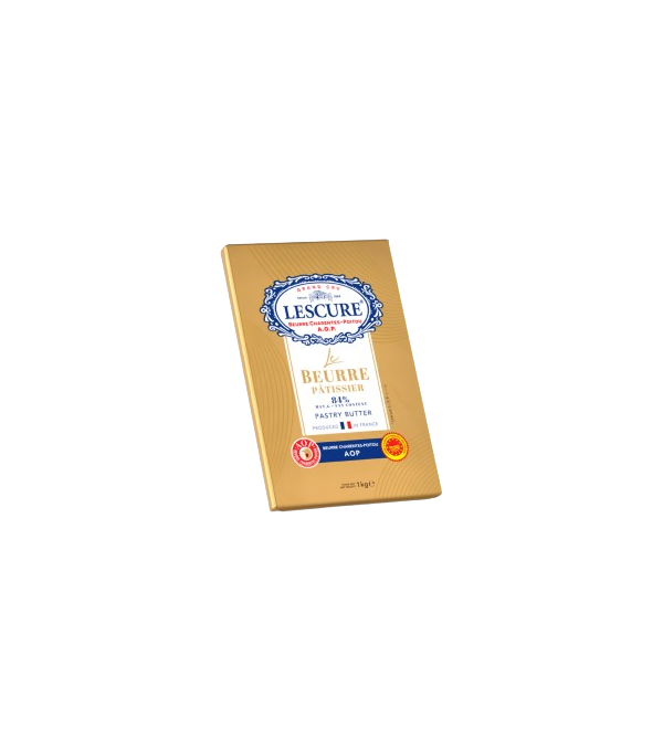 Beurre Pâtissier Tourage 1kg x10 Lescure | AOP Charentes-Poitou 84% MG pour pâtisserie