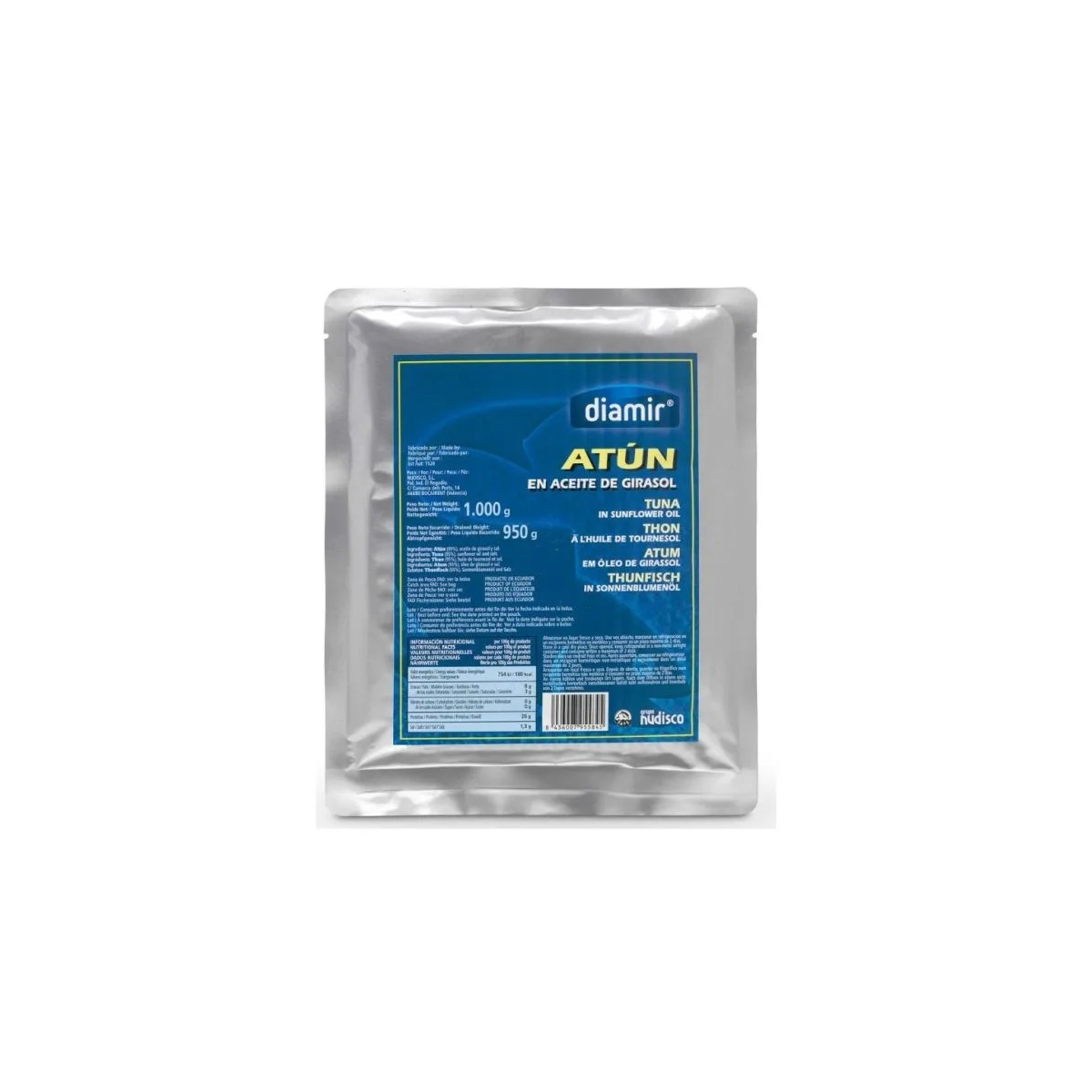 Thon Listao à l’Huile Poche 1 kg – 950 g Net Égoutté