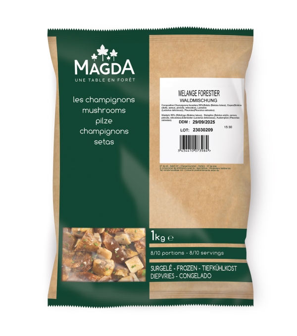 Mélange de champignons Délice forestier surgelé 1 kg – pleurote, shiitake, bolet, cèpe, girolle – Magda