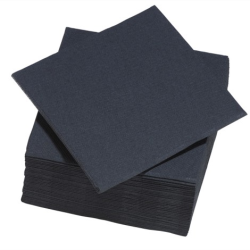 Serviettes Cocktail Noires 25 x 25 cm x 900U – 33 g/m² – Nappage Moderne