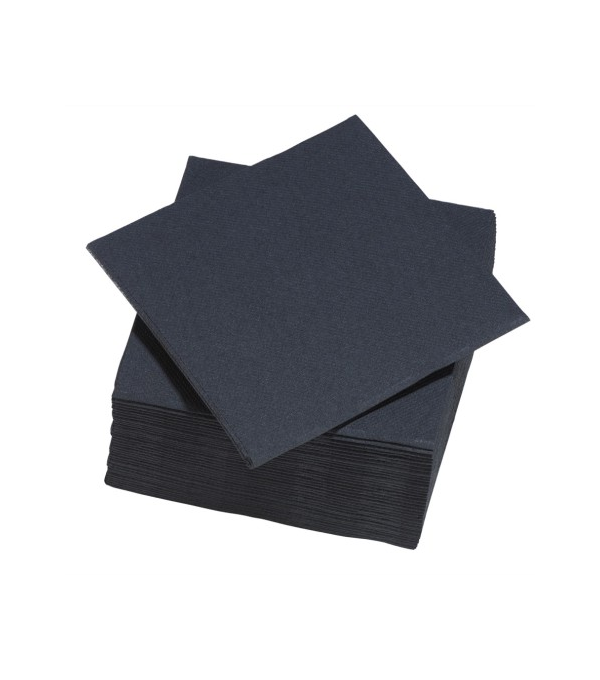 Serviettes Cocktail Noires 25 x 25 cm x 900U – 33 g/m² – Nappage Moderne