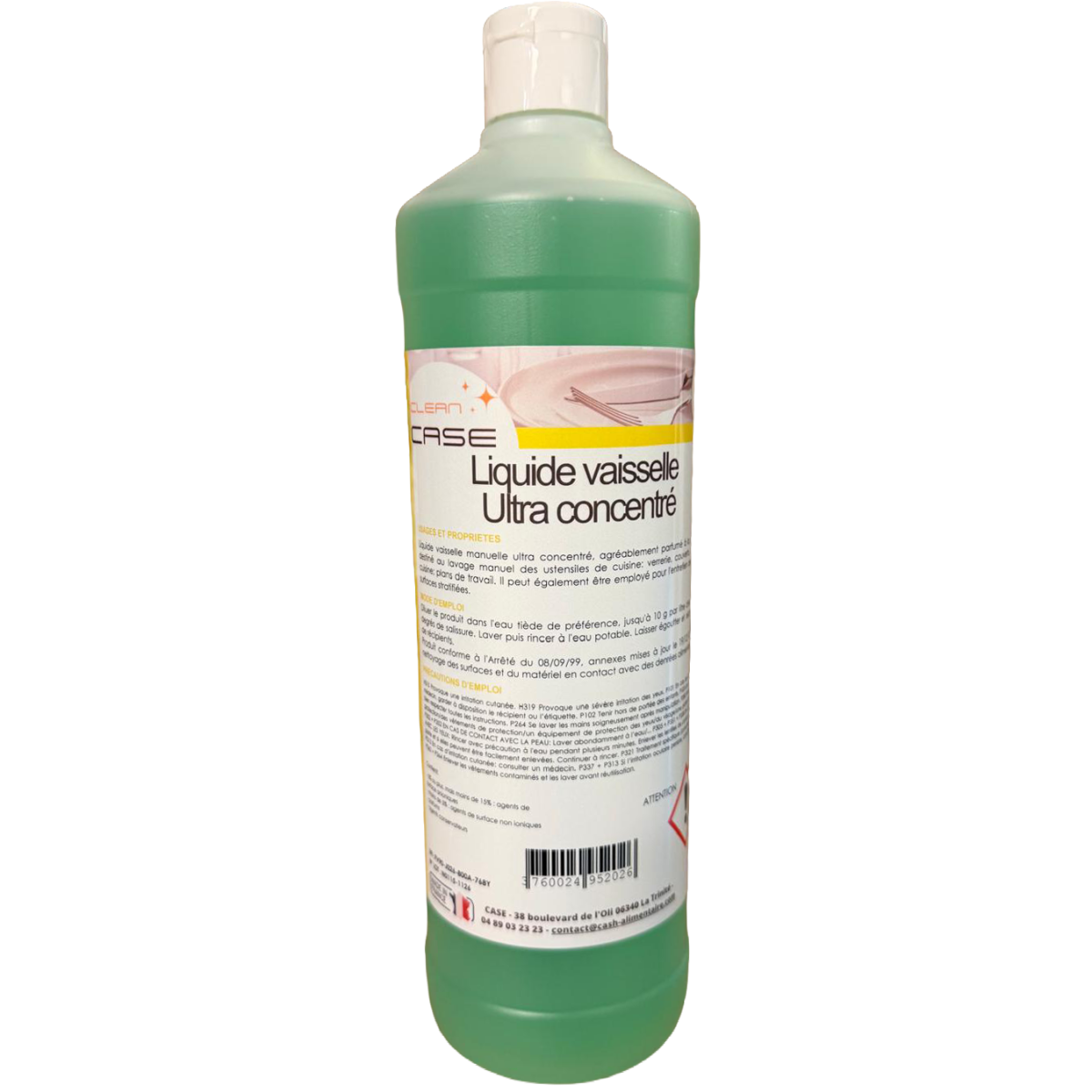 Liquide Vaisselle Ultra Concentré 1 L Parfum Pomme – Clean Case