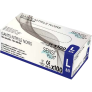 Gants Nitrile Noir Taille L Boîte de 100 Non Poudrés – Global Hygiène