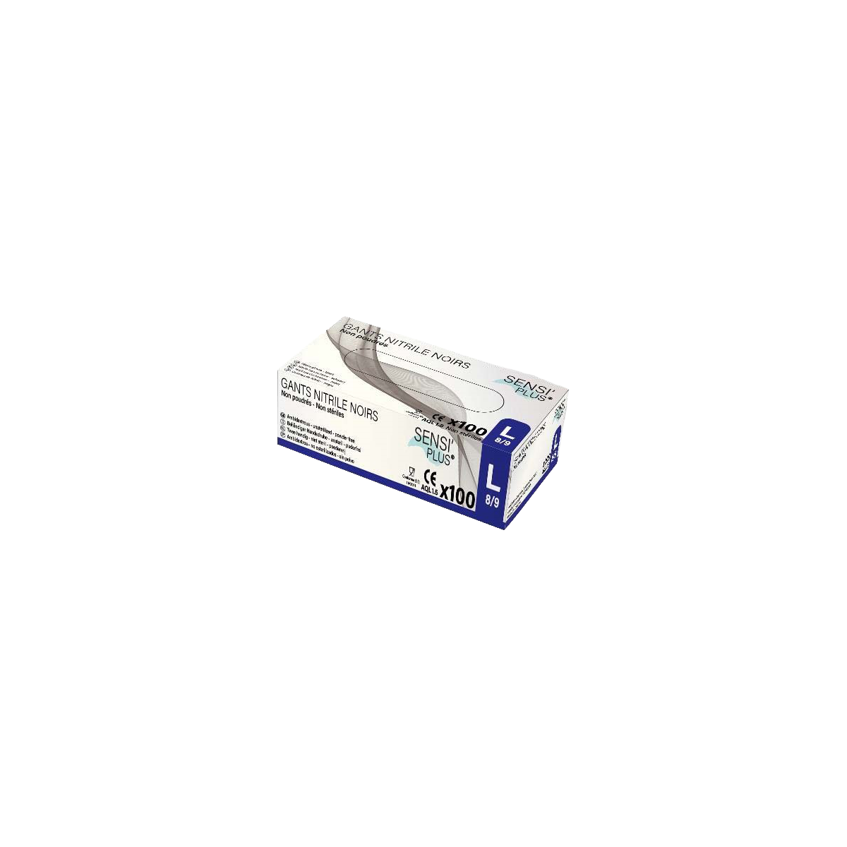 Gants Nitrile Noir Taille L Boîte de 100 Non Poudrés – Global Hygiène