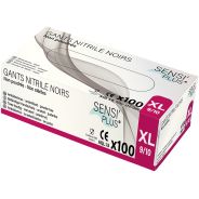 Gants nitrile noir taille XL boîte de 100 non poudrés – Global Hygiène