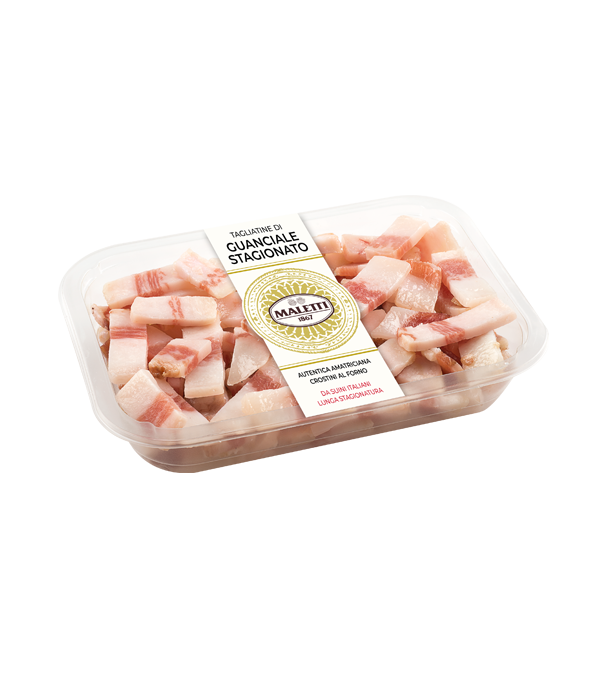 Guanciale en morceaux Maletti 120g – joue de porc italienne affinée 90 jours