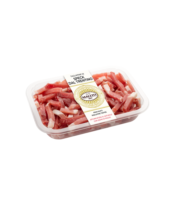 Speck en morceaux Maletti 120g – Jambon fumé italien affiné
