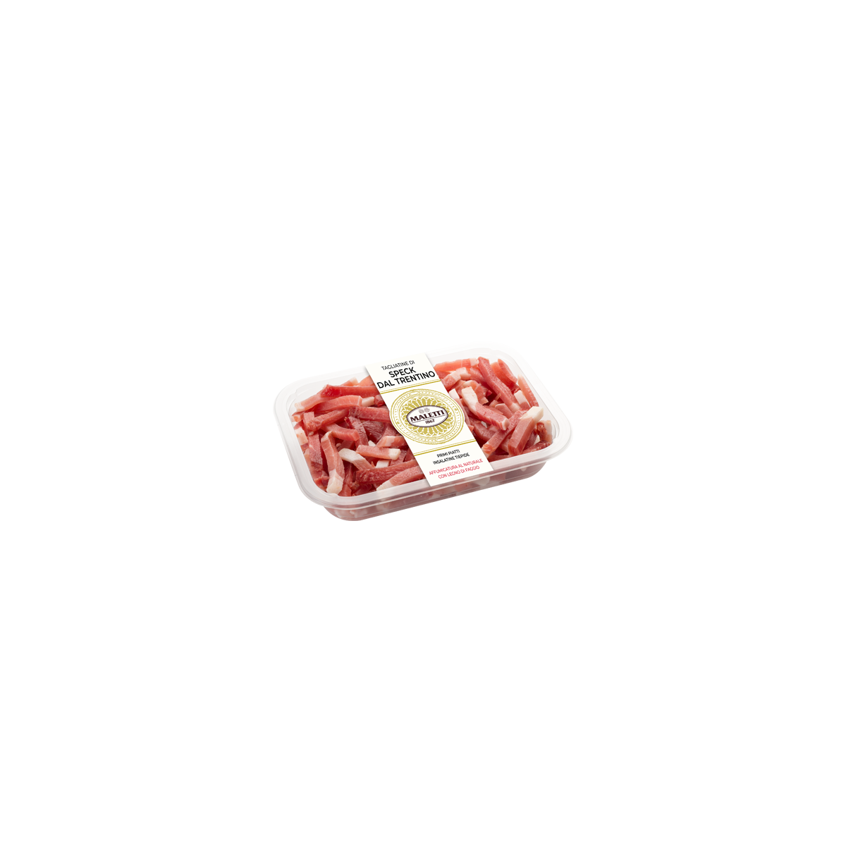 Speck en morceaux Maletti 120g – Jambon fumé italien affiné
