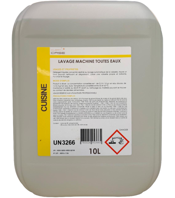 Liquide lavage vaisselle 10L ECOCERT – Clean Case dégraissant