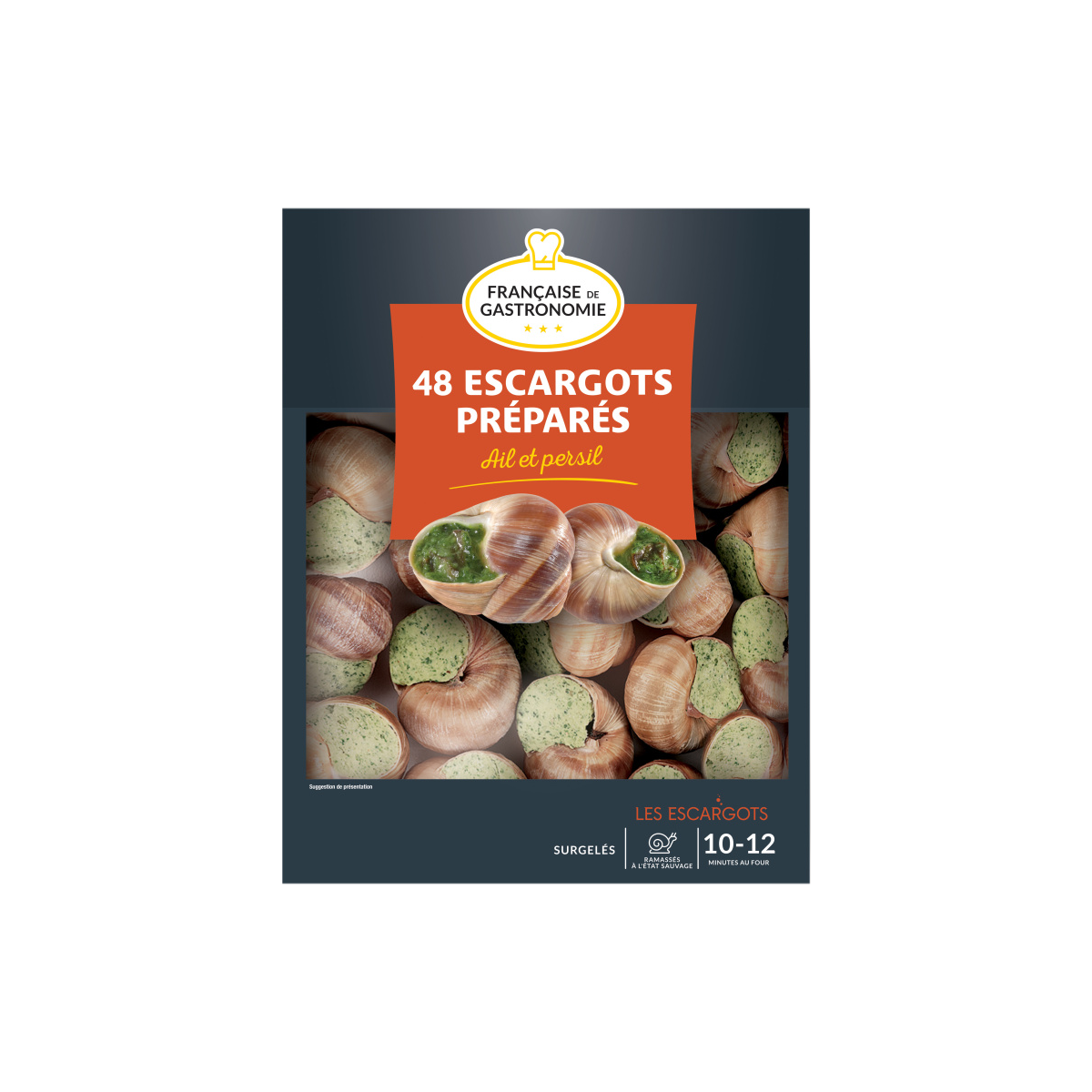 Escargots farcis surgelés x48 – Recette bourguignonne