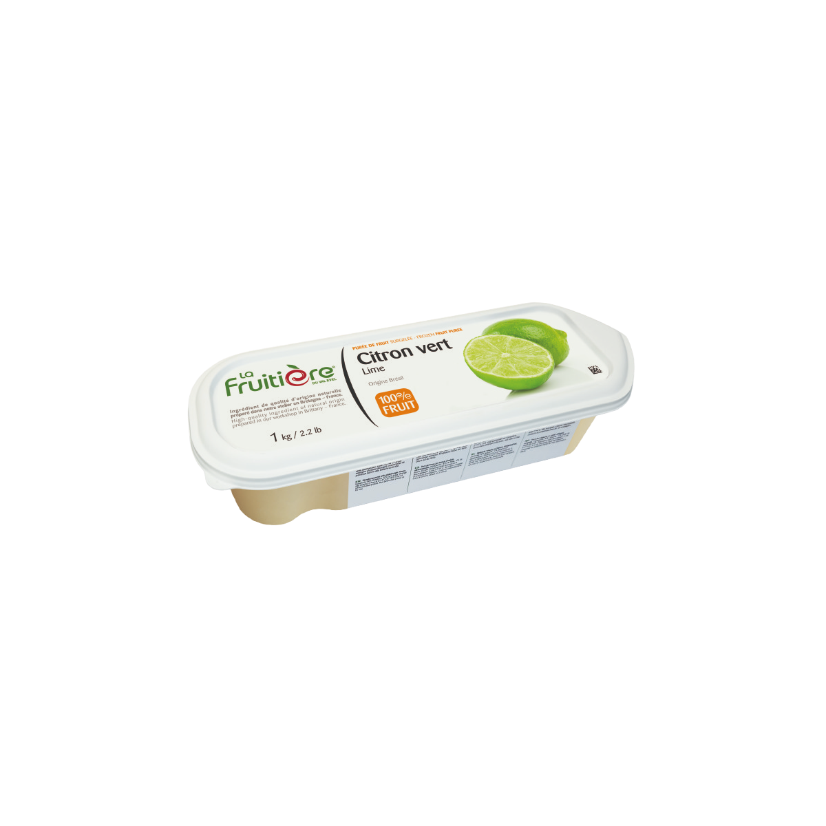 Purée de citron vert surgelée La Fruitière 1kg – préparation fruitée professionnelle
