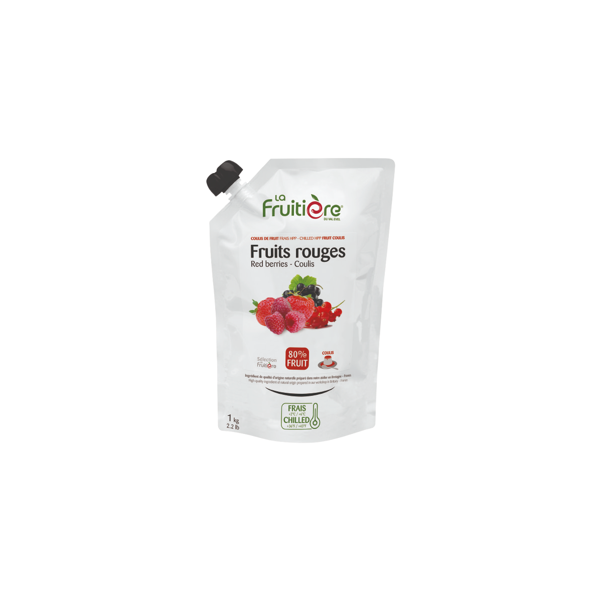 Coulis de fruits rouges frais La Fruitière 1kg – préparation dessert aux fruits