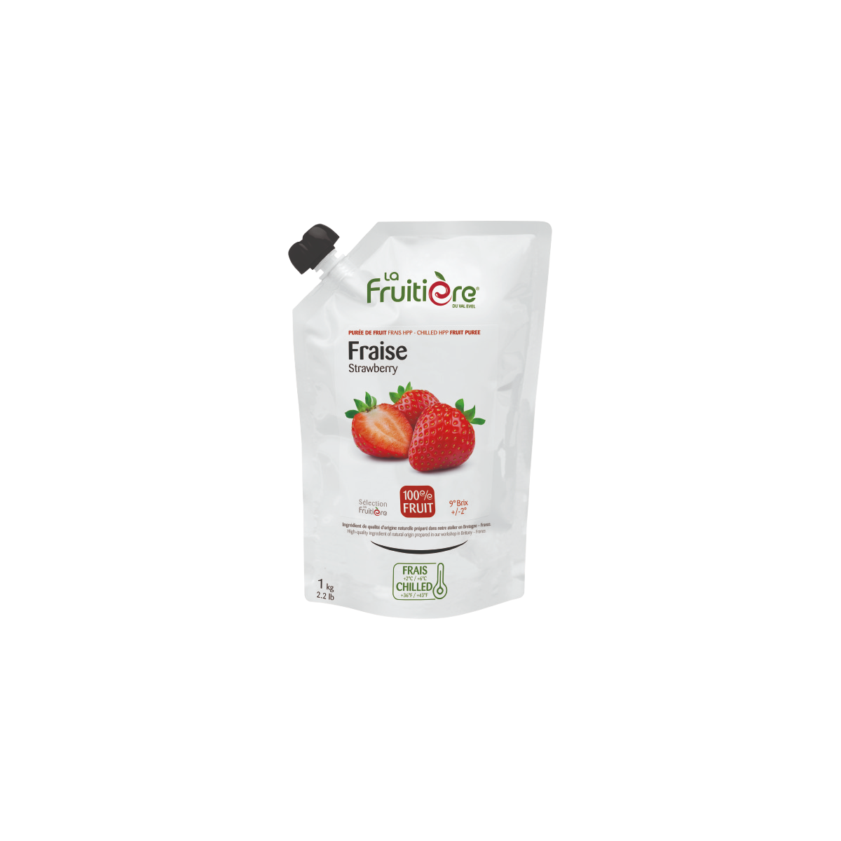 Purée de fraise fraîche La Fruitière 1kg – 100% fruit