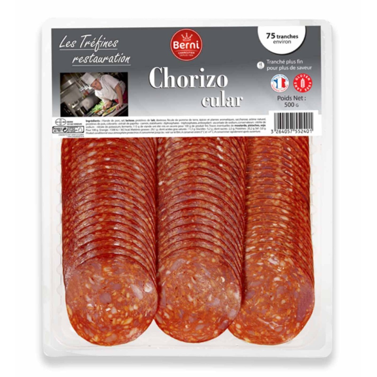 CHORIZO PUR PORC BERNI - prix grossiste - cash-alimentaire.com