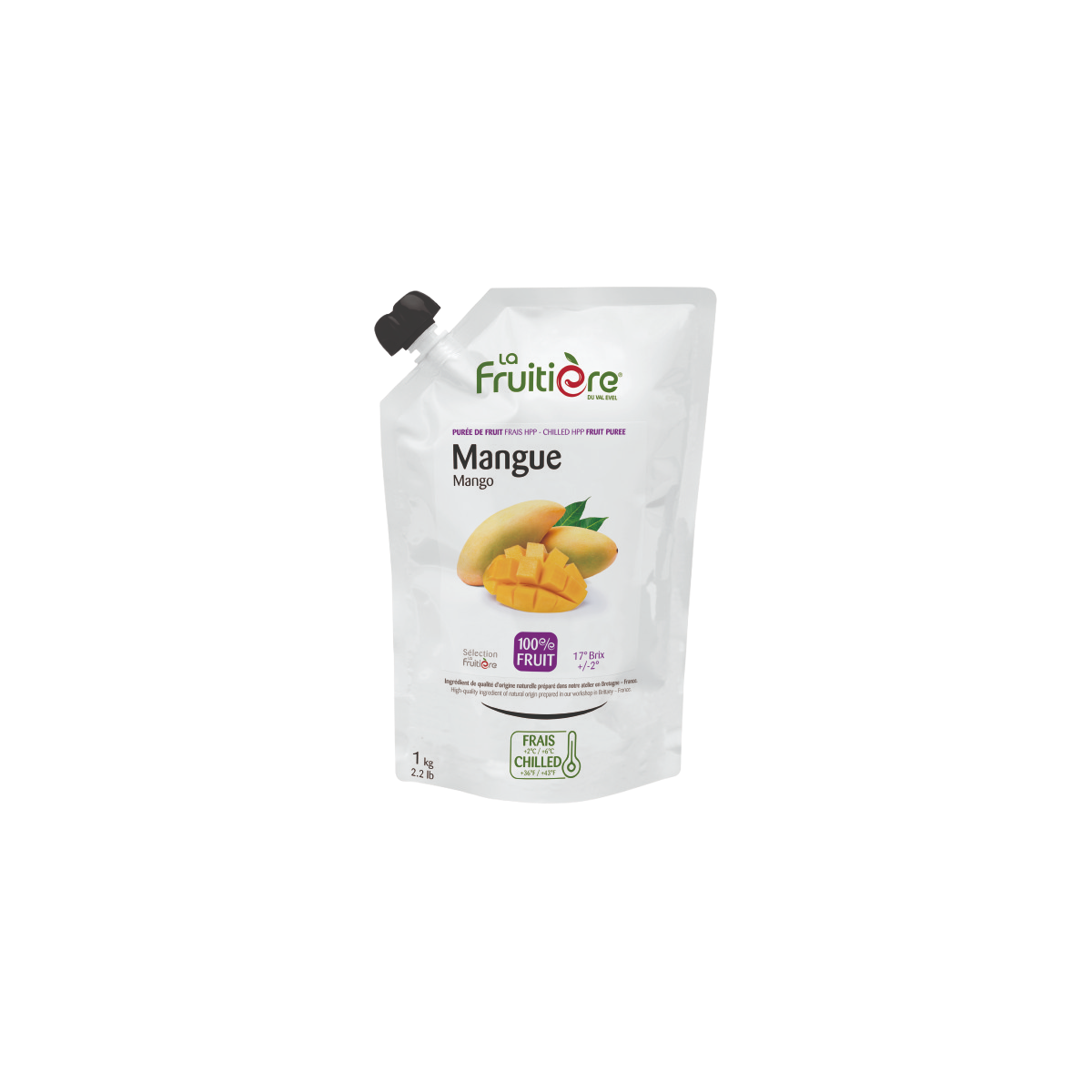 Purée de mangue fraîche La Fruitière 1kg – 100% fruit