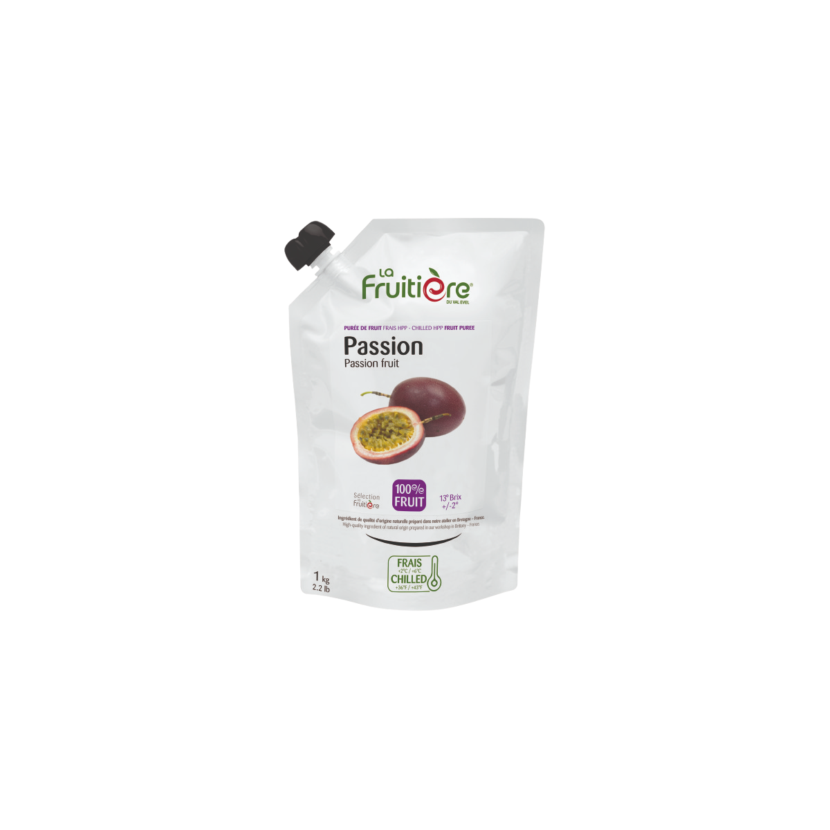 Purée de fruit de la passion fraîche La Fruitière 1kg – 100% fruit