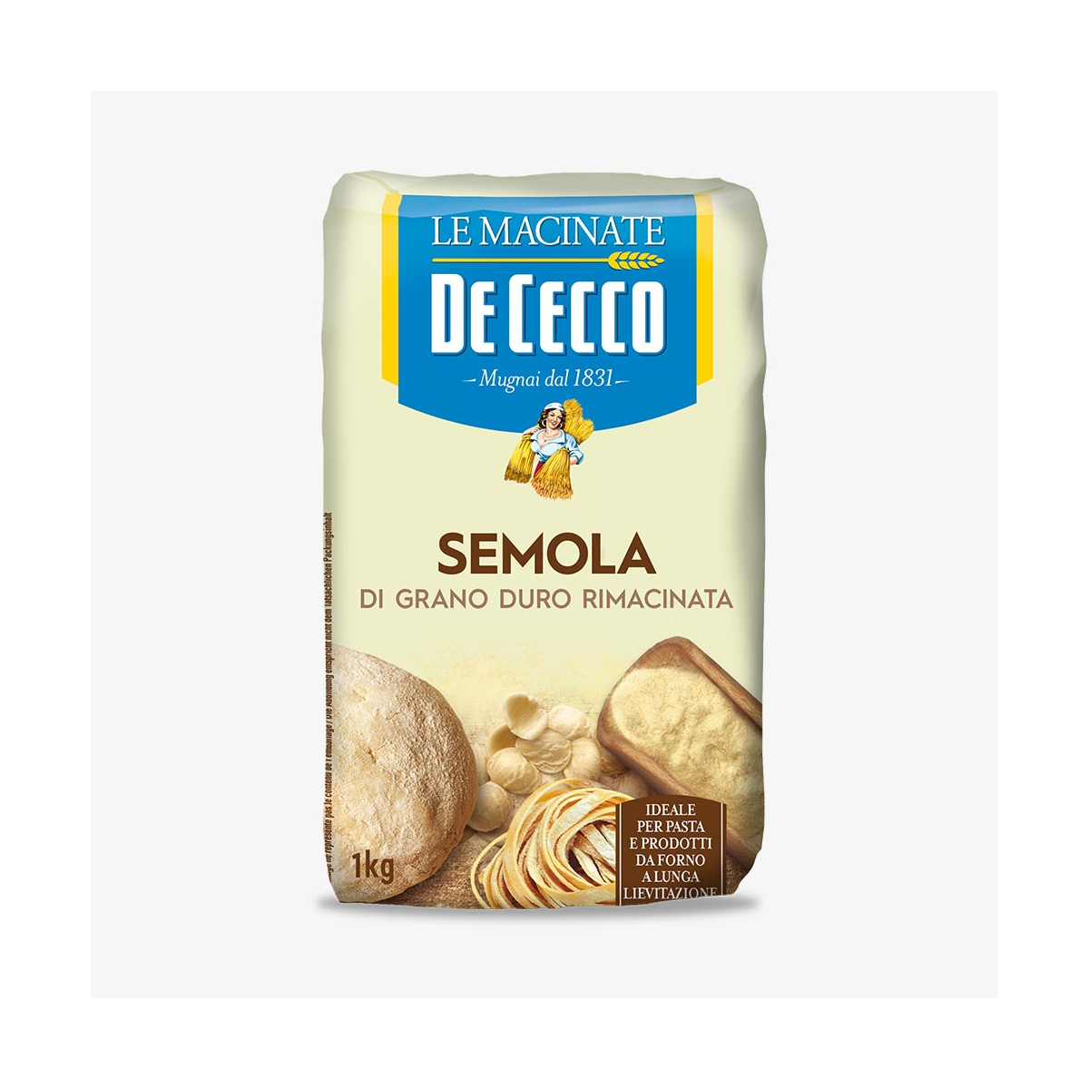 Semoule de blé dur De Cecco 1kg x10 – ingrédient cuisine et pâtisserie