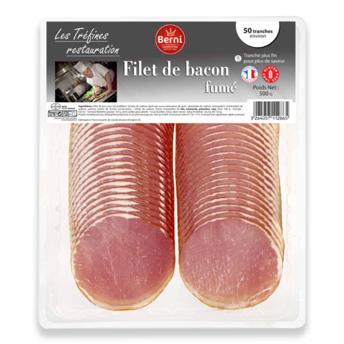 BACON X 50 TRANCHES BERNI - prix grossiste - cash-alimentaire.com