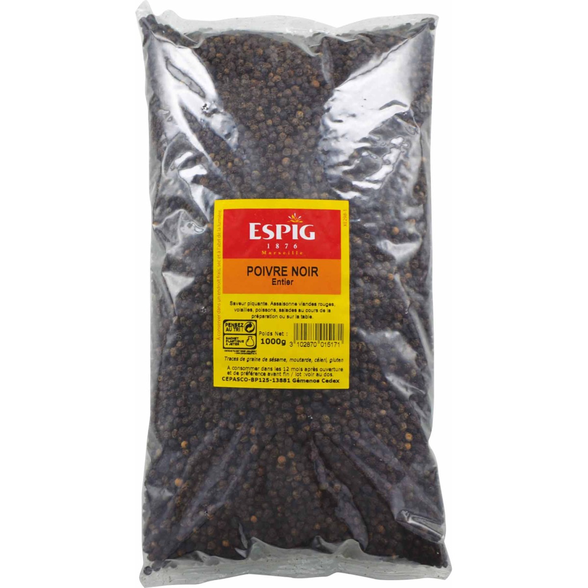 POIVRE NOIR GRAIN ESPIG au prix de gros - cash-alimentaire.com