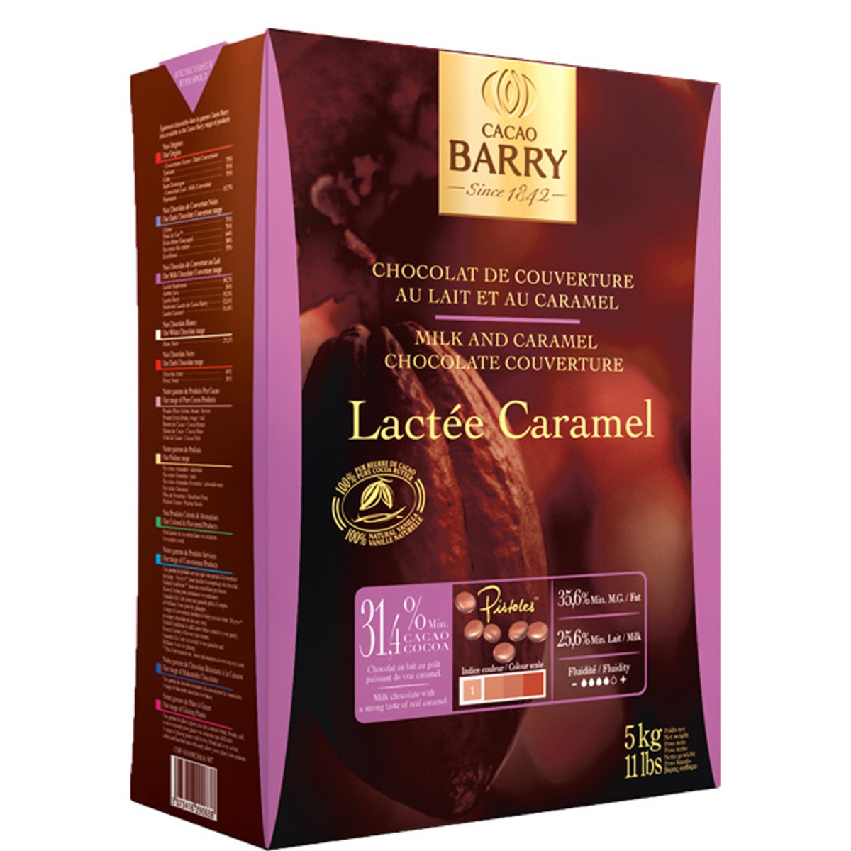 CHOCOLAT DE COUVERTURE CARAMEL 31.2% BARRY au prix de gros - cash-alimentaire.com
