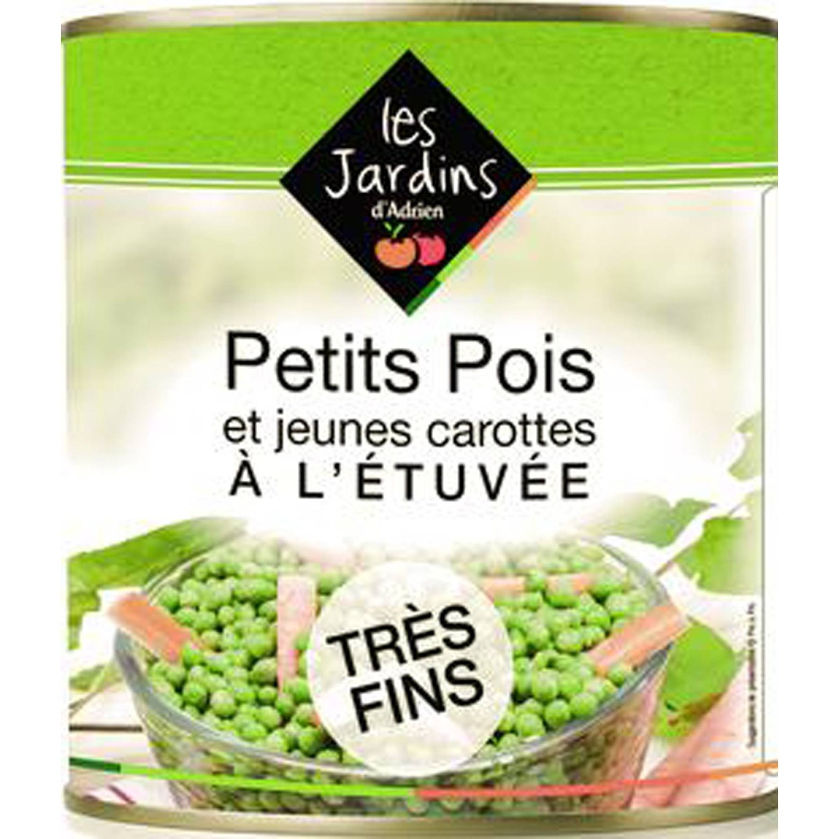 PETITS POIS EXTRA FINS ET CAROTTE JARDINS ADRIEN au prix de gros - cash-alimentaire.com