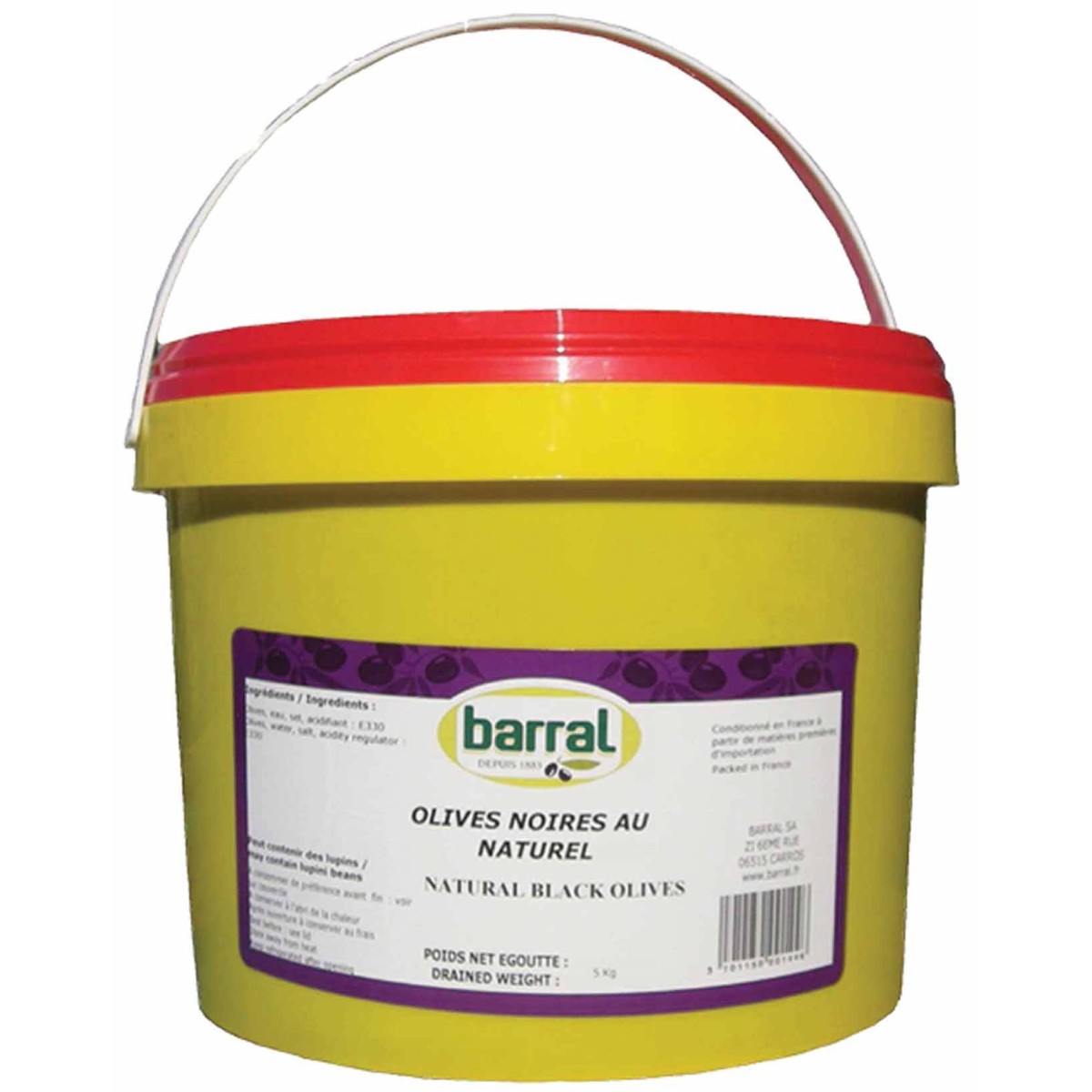 OLIVE NOIRE AU NATUREL BARRAL au prix de gros - cash-alimentaire.com