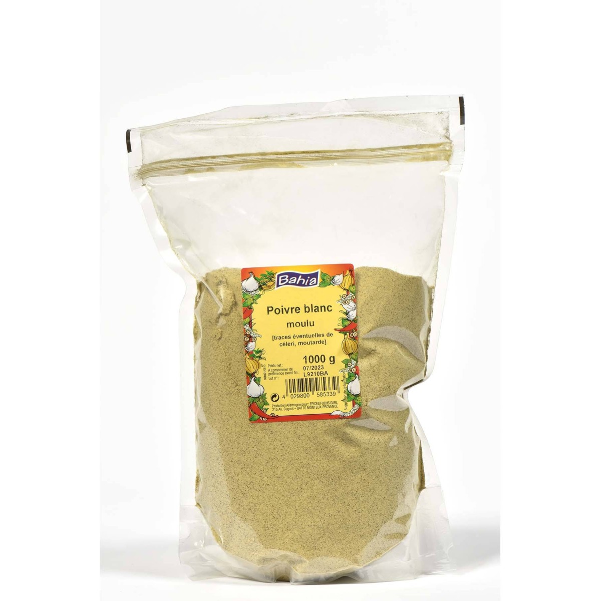Fournisseur alimentaire de POIVRE BLANC MOULU BAHIA - cash-alimentaire.com