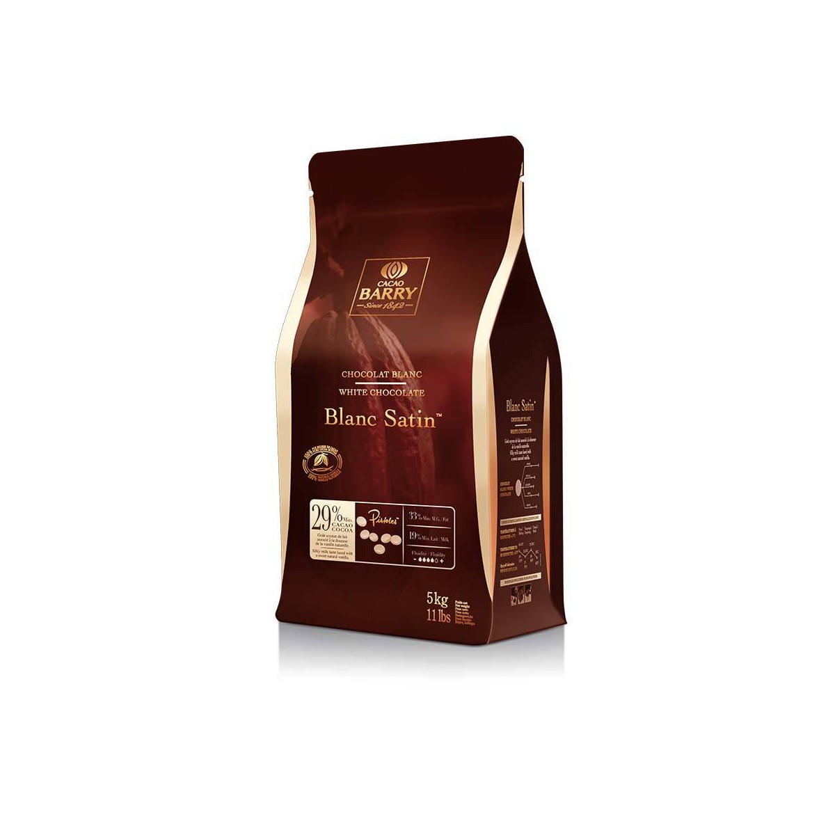 CHOCOLAT BLANC SATIN 29.2% BARRY au prix de gros - cash-alimentaire.com