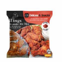 Acheter en gros WINGS POULET TEX MEX 60/80GR DELICES & SNACKS - cash-alimentaire.com