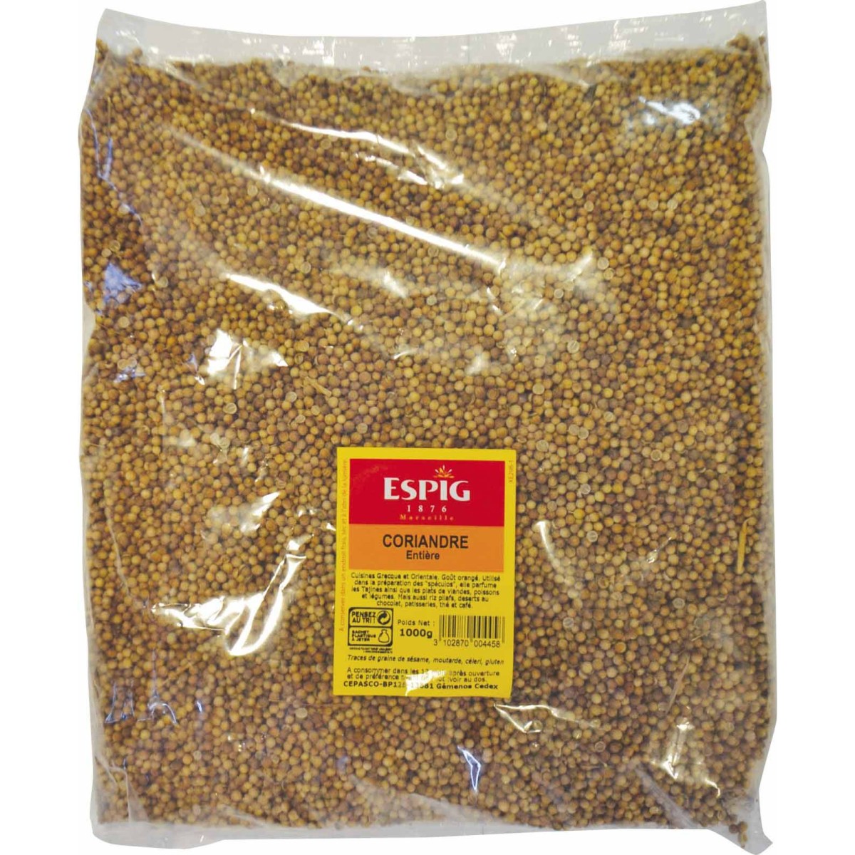 CORIANDRE ENTIER SACHET ESPIG au prix de gros - cash-alimentaire.com