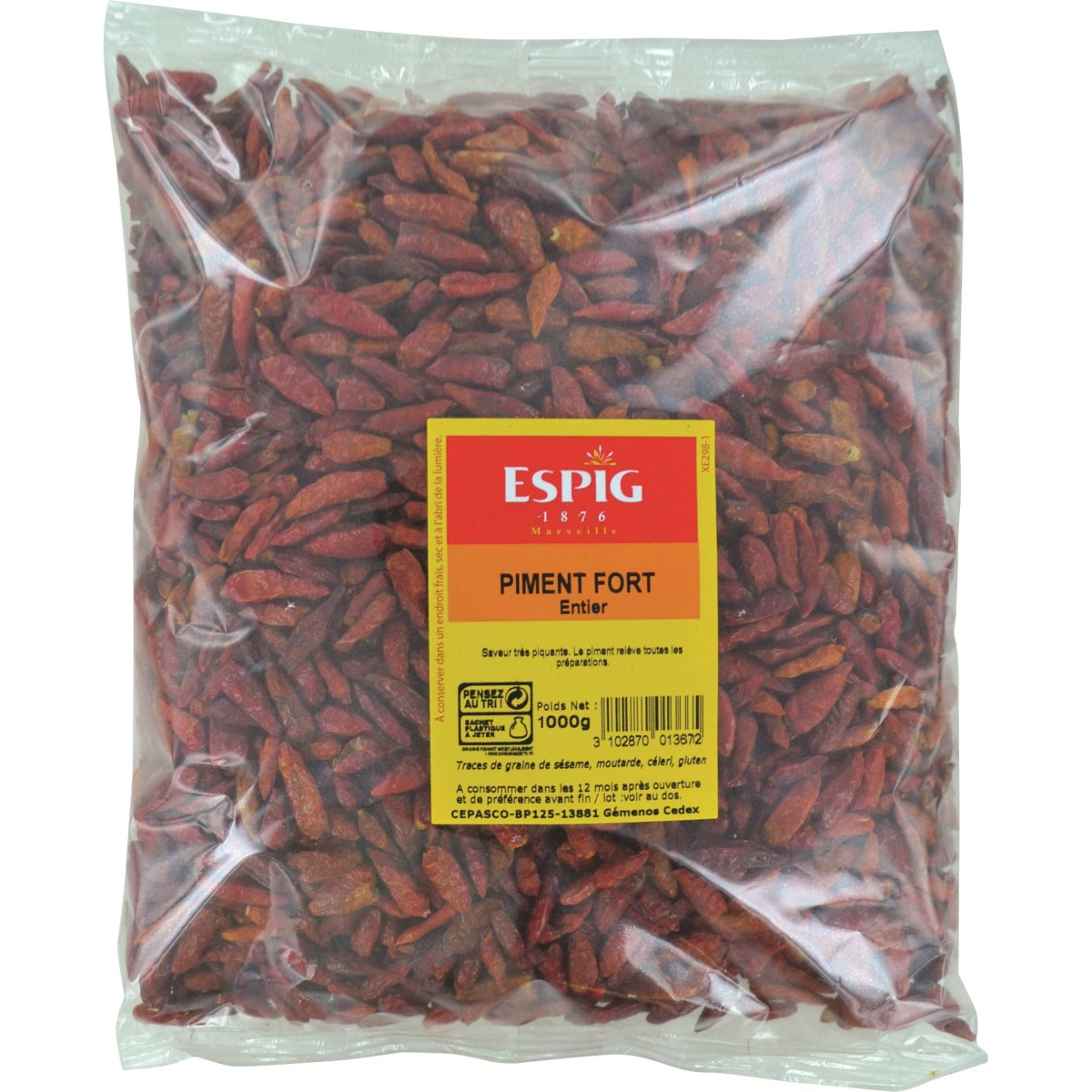 PIMENT FORT ENTIER ESPIG au prix de gros - cash-alimentaire.com