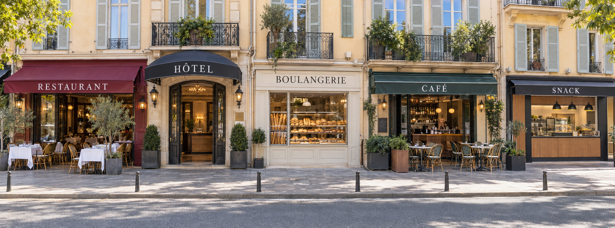 Restaurant, hôtel, boulangerie, café et snack accompagnés par CASE